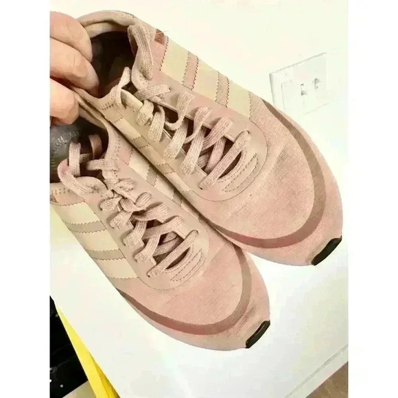 Adidas tennis shoes cute pink good condition running exercise 7.5 womens n 5923 - Picture 3 of 10